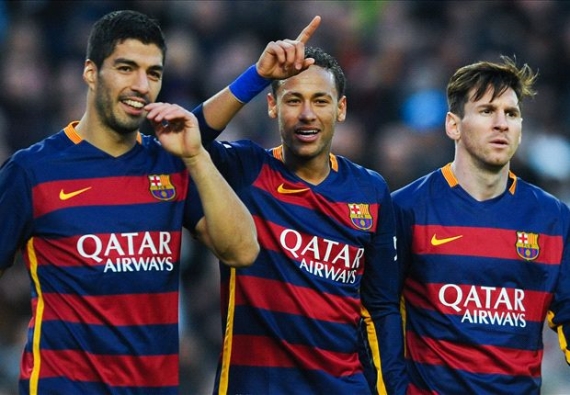 Barcelona trio - Luis Suarez, Neymar and Lionel Messi