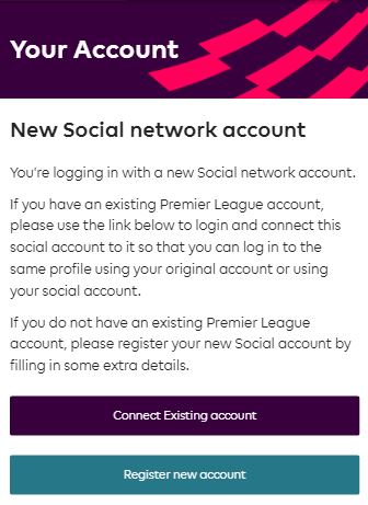 Connect Existing Account or Register New