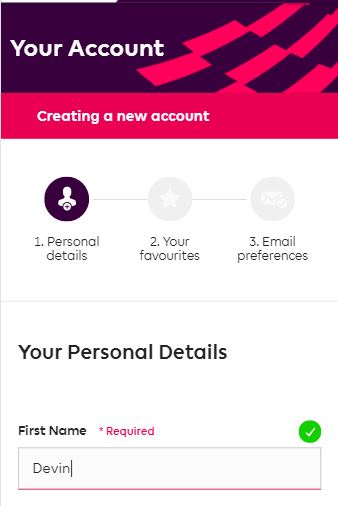 Register and enter details
