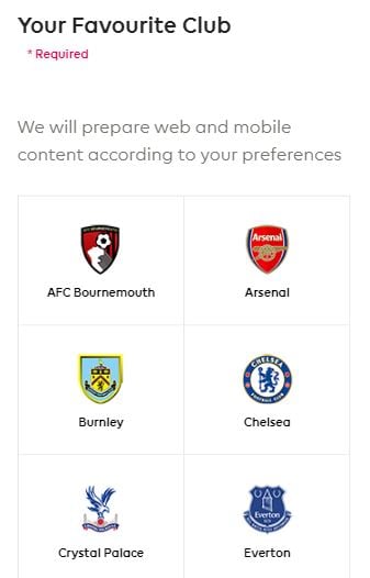 Select Favorite EPL Team - Fantasy Premier League