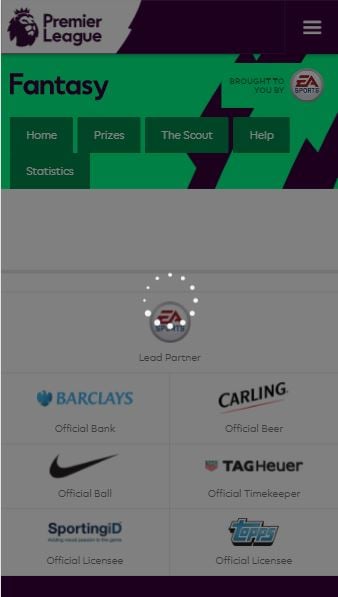Main Menu Loading Screen - Fantasy Premier League