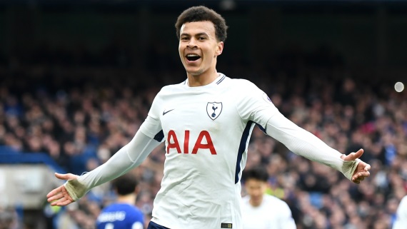 Dele Alli of Tottenham celebrating a goal