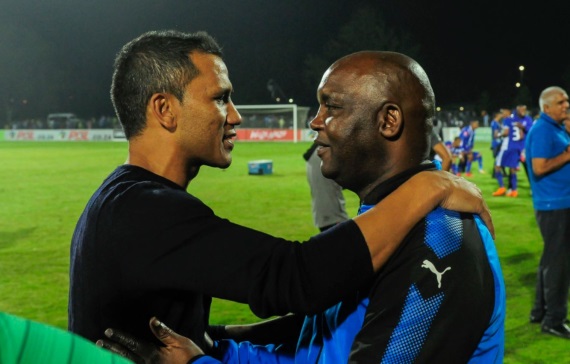 Fadlu Davids coach Maritzburg United and Pitso Mosimane coach of Mamelodi Sundowns