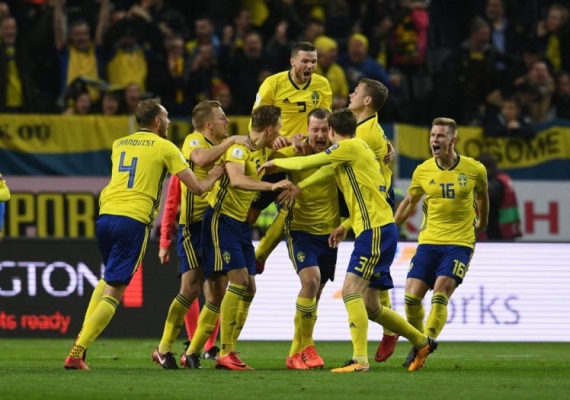 Sweden celebrate a goal