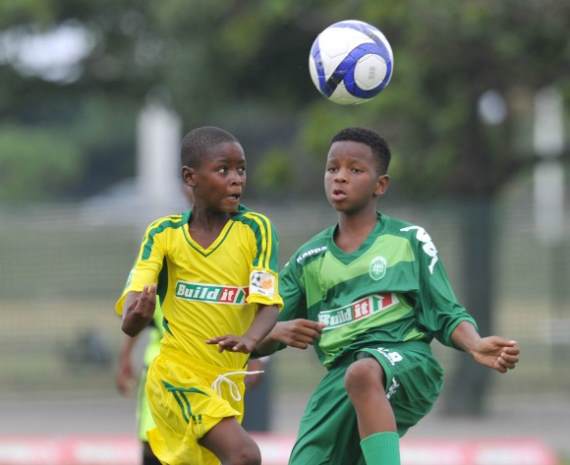 Children from AmaZulu Development playing Soccer