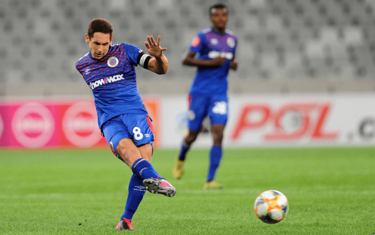 Matsatsantsa's captain Furman distributes the ball from midfield