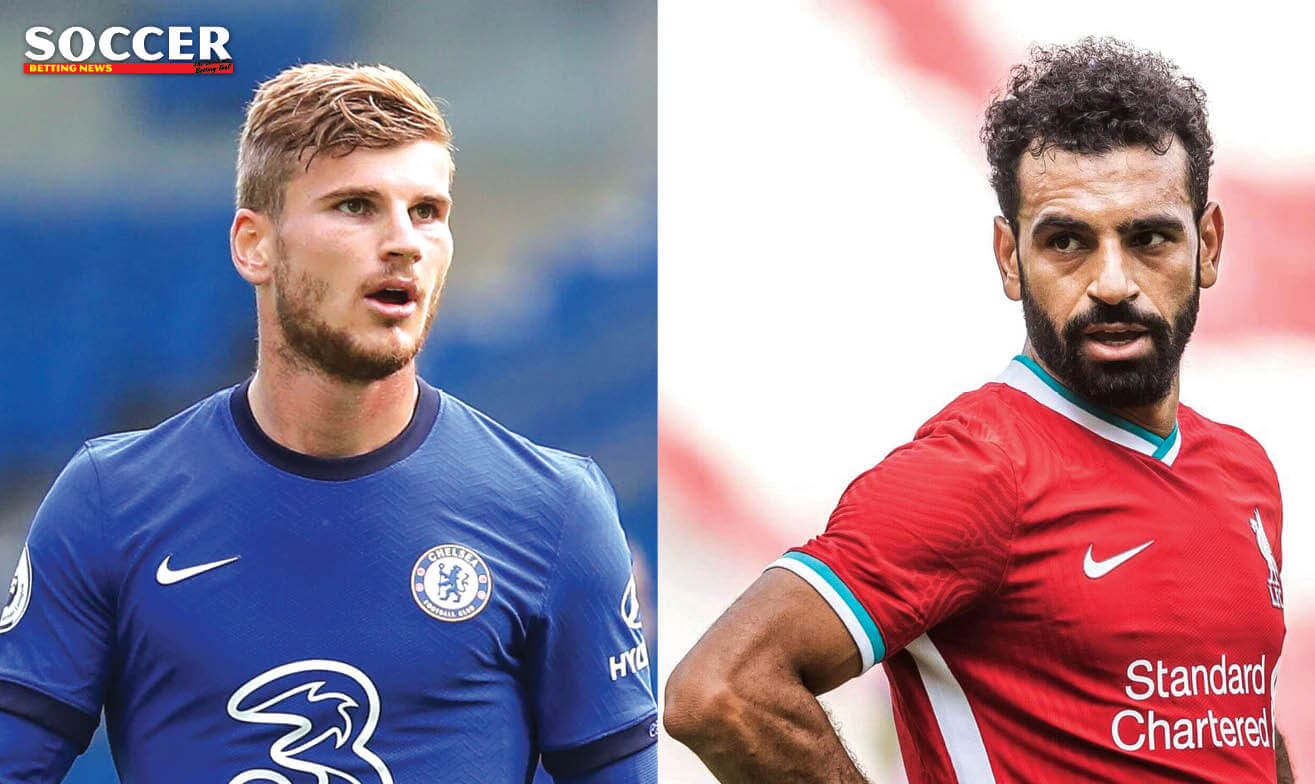 Chelsea striker Timo Werner and Liverpool forward Mohamed Salah