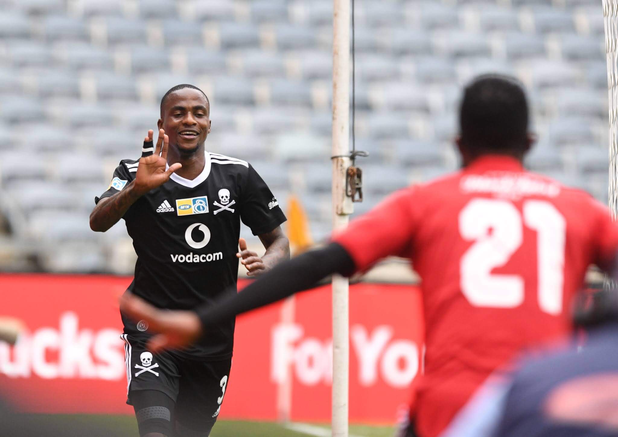 Thembinkosi Lorch celebrates his goal against bitter rivals Kaizer Chiefs last Saturday