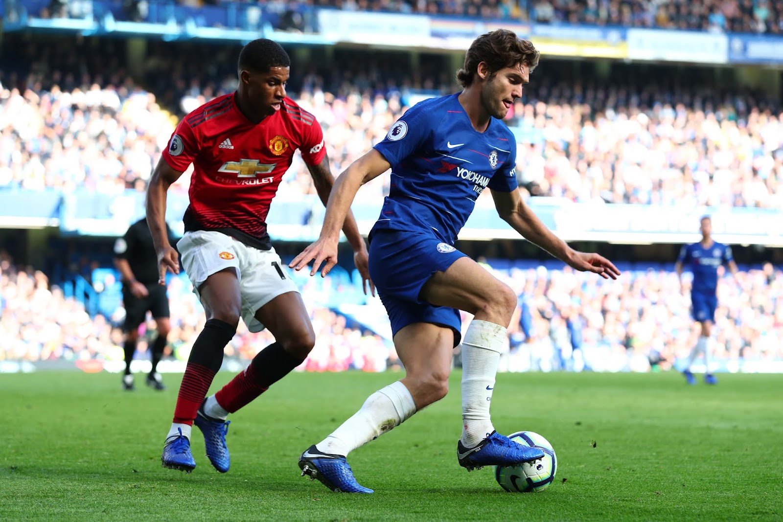 Marcus Rashford and Marcos Alonso