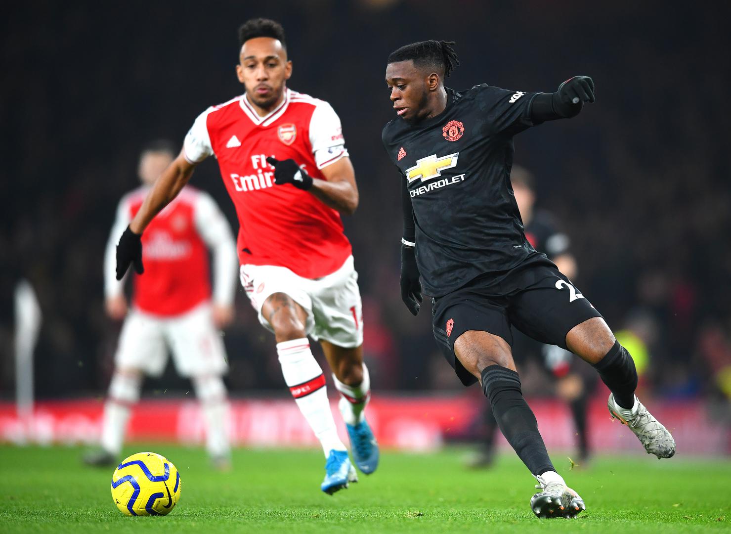 Aaron Wan-Bissaka and Pierre-Emerick Aubameyang Aaron Wan-Bissaka and Pierre-Emerick Aubameyang