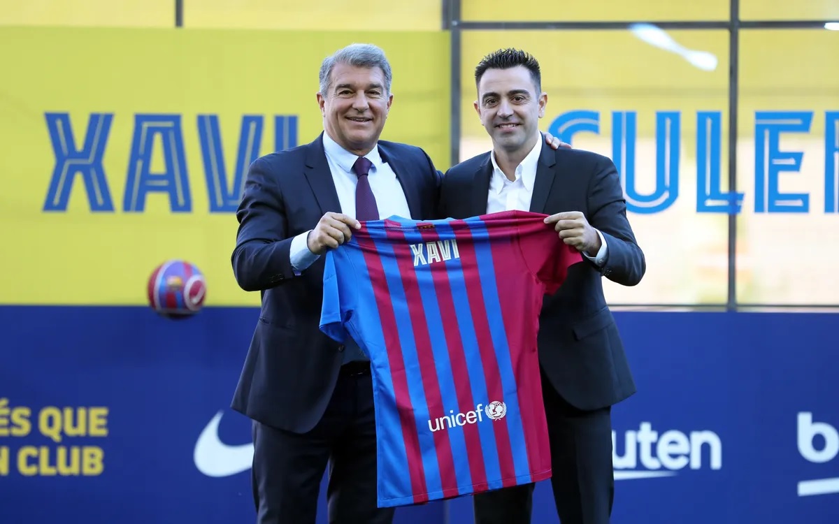 Joan Laporta and Xavi
