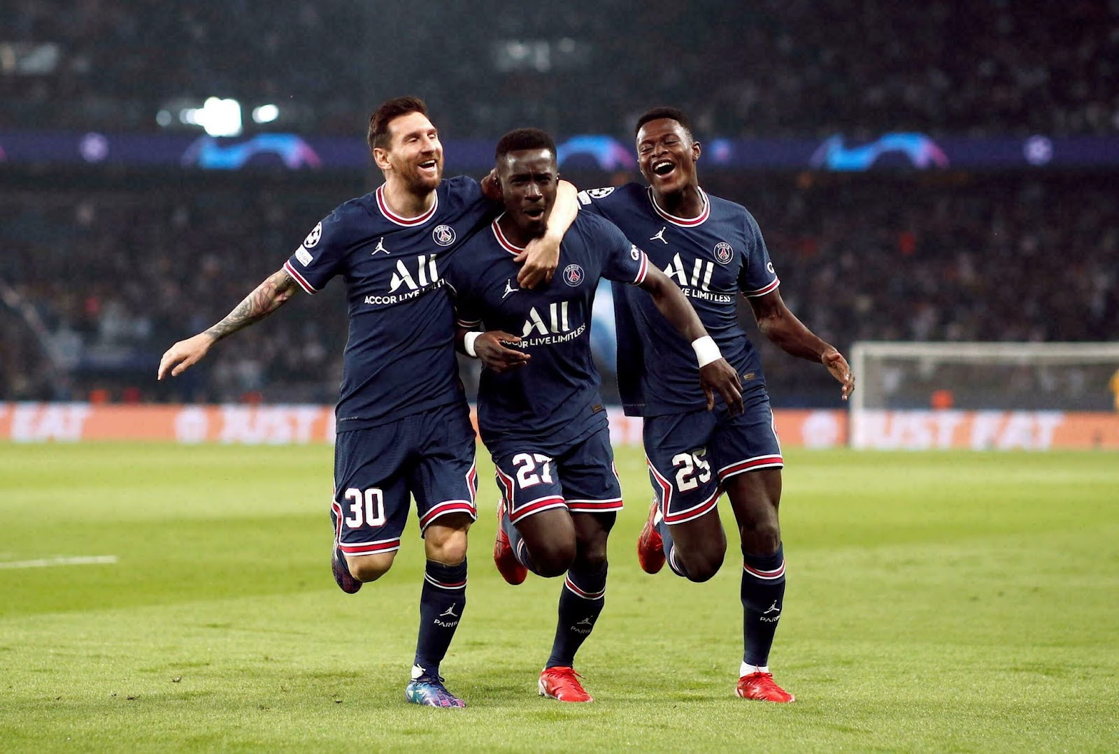 Lionel Messi and Idrissa Gueye Lionel Messi and Idrissa Gueye