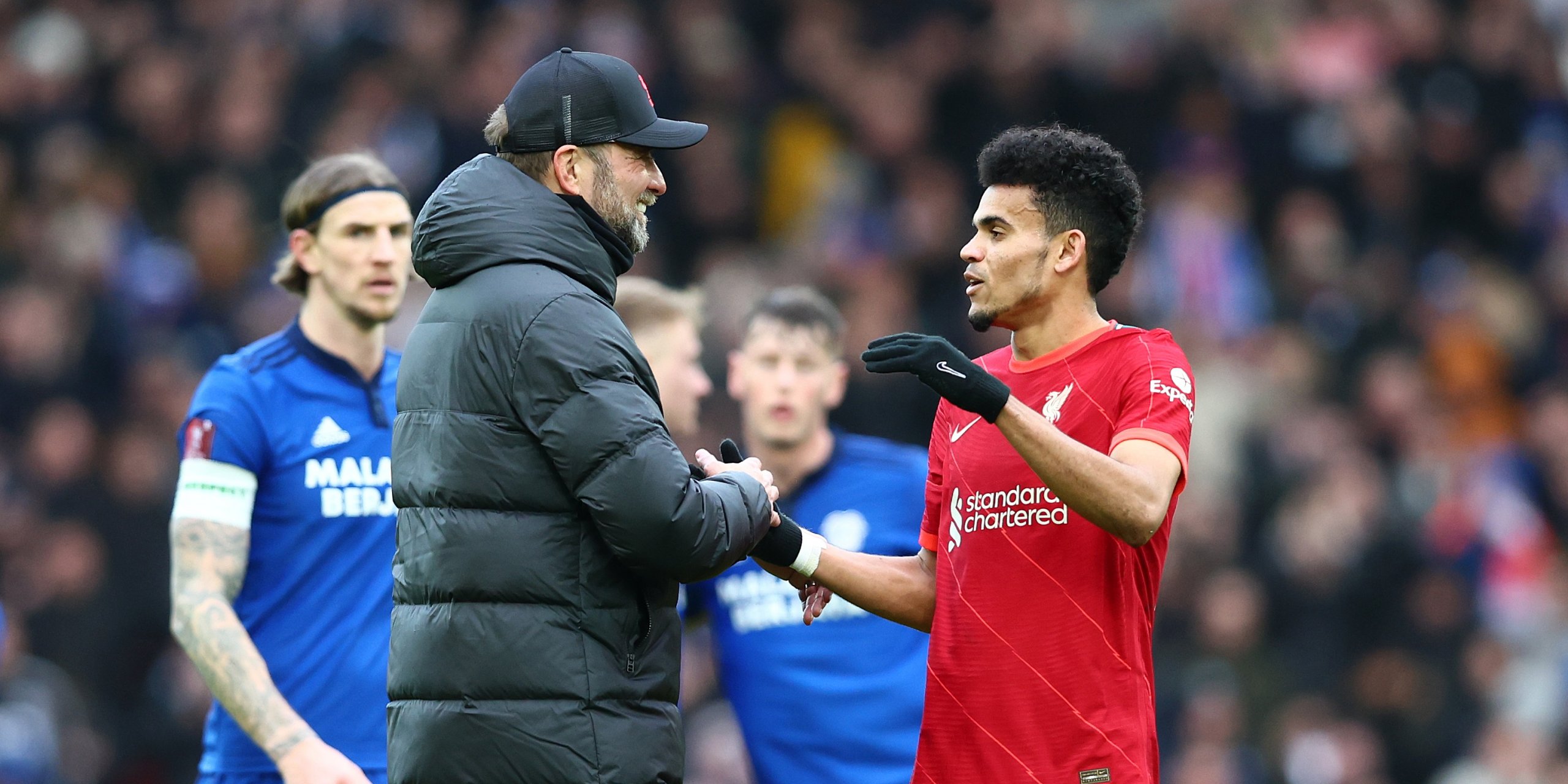 Jurgen Klopp and Luis Diaz