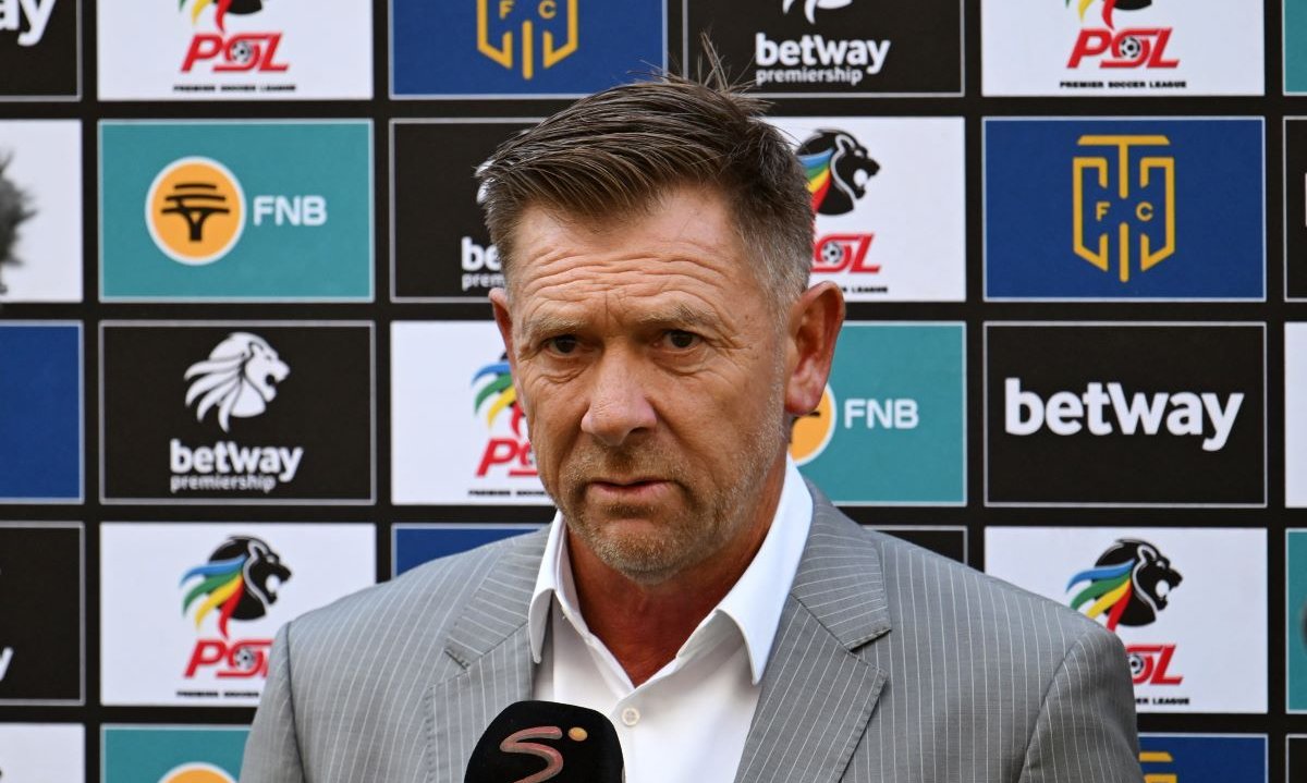 Eric Tinkler, head coach of Sekhukhune United is interviewed before the Betway Premiership 2024/25 game between Cape Town City and Sekhukhune United at Cape Town Stadium on 6 April 2025 © Ryan Wilkisky/BackpagePix