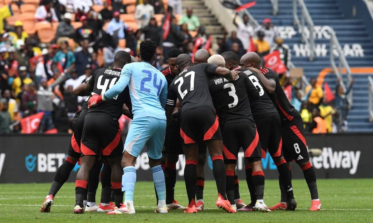 Orlando Pirates players during a match in the Betway Prmiership.