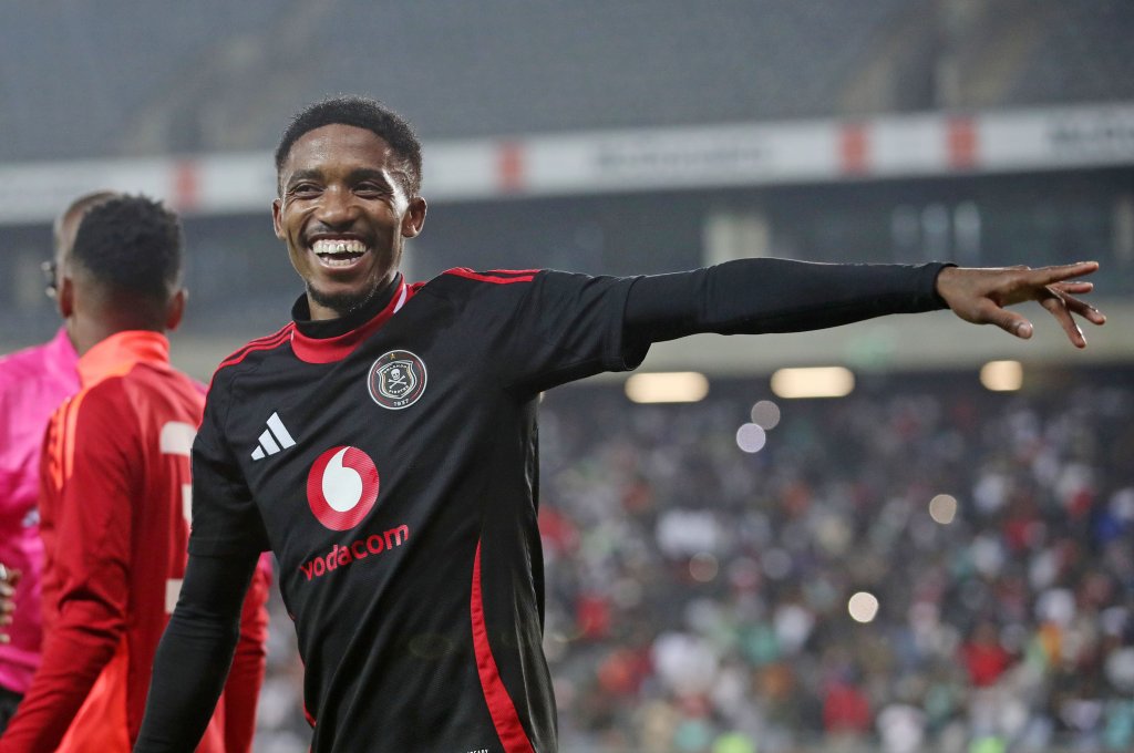 Monnapule Saleng of Orlando Pirates celebrates goal during the Betway Premiership 2024/25 match between Orlando Pirates and Chippa United at the Orlando Stadium, Soweto on the 18 September 2024 ©Muzi Ntombela/BackpagePix