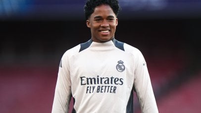 Real Madrid's Endrick during a training session at the Emirates Stadium, London. Picture date: Monday April 7, 2025.