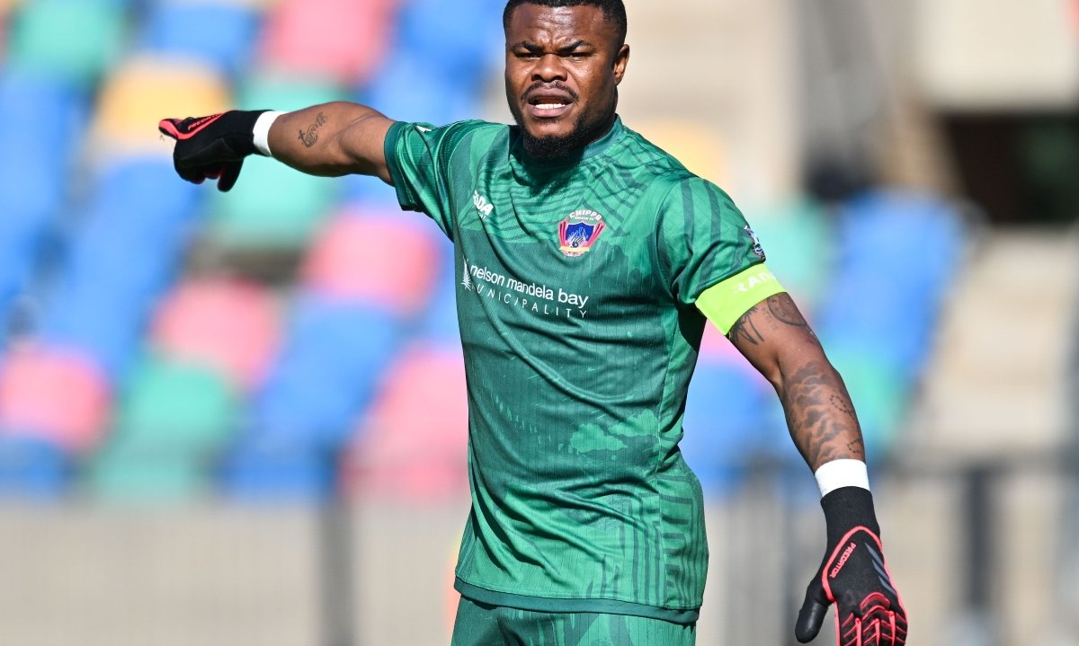 Stanley Nwabali of Chippa United during the Betway Premiership 2025/26 match between Marumo Gallants and Chippa United at Dr Petrus Molemela Stadium in Bloemfontein on 19 October 2025 ©Alche Greeff/BackpagePix
