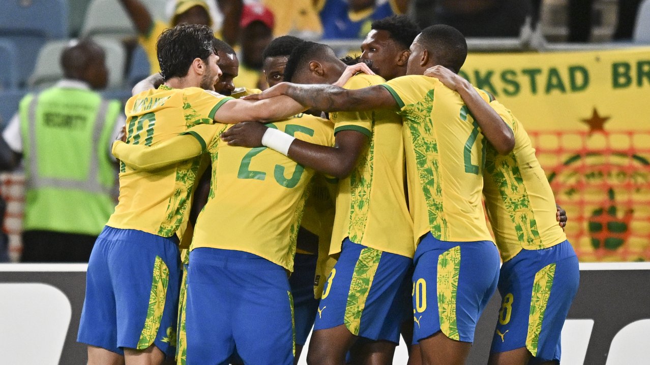Celebration as Marcelo Allende of Mamelodi Sundowns nets the ball to gives his team the 1 - 0 lead during the Betway Premiership 2025/26 game between AmaZulu and Mamelodi Sundowns at Moses Mabhida Stadium on 24 February 2026 © Gerhard Duraan/BackpagePix