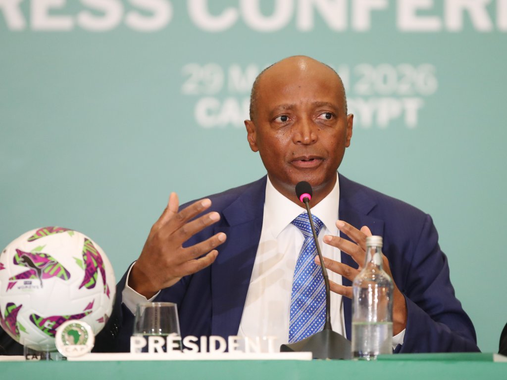CAF President Patrice Motsepe during the CAF Press Conference in Cairo, Egypt on 29 March 2026 ©Weam Mostafa\BackpagePix