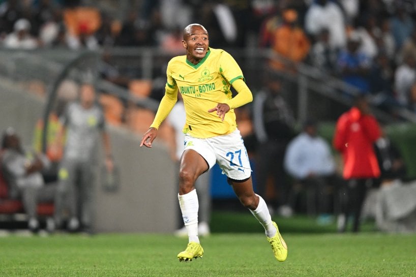 Thapelo Morena of Mamelodi Sundowns during the Betway Premiership 2025/26 football match between Orlando Pirates and Mamelodi Sundowns at FNB Stadium in Johannesburg on 18 February 2026 ©Nokwanda Zondi/BackpagePix