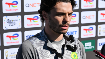 Nuno Santos during the CAF Champions League 2025/26 Final 1st Leg Mamelodi Sundowns Mix Zone at Chloorkop on 14 May 2026 ©AlcheGreeff/BackpagePix