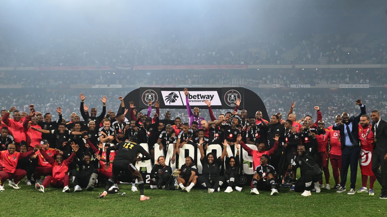 Orlando Pirates Celebrate during the Betway Premiership 2025/26 match between Orbit College FC and Orlando Pirates at Mbombela Stadium on the 23 May 2026 in Mbombela ©Sydney Mahlangu BackpagePix