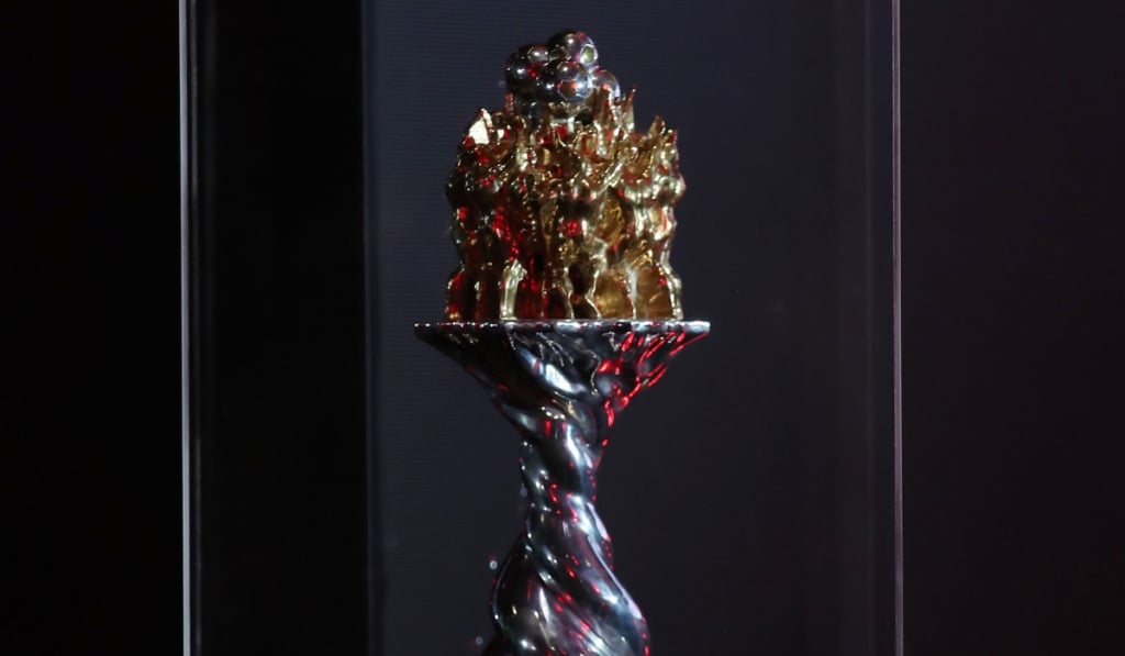 Gv of the trophy during the Betway Premiership 2025/26 Soweto Derby Press Conference at The Venue, Houghton on the 23 April 2026 ©Muzi Ntombela/BackpagePix