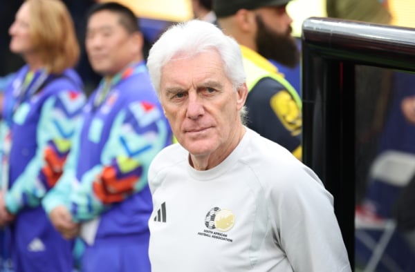 South Africa's head coach Hugo Broos looks on prior the FIFA World Cup 2026 Round of 32 match South Africa against Canada, in Los Angeles, USA, 28 June 2026. EPA/CHRISTOPER TORRES