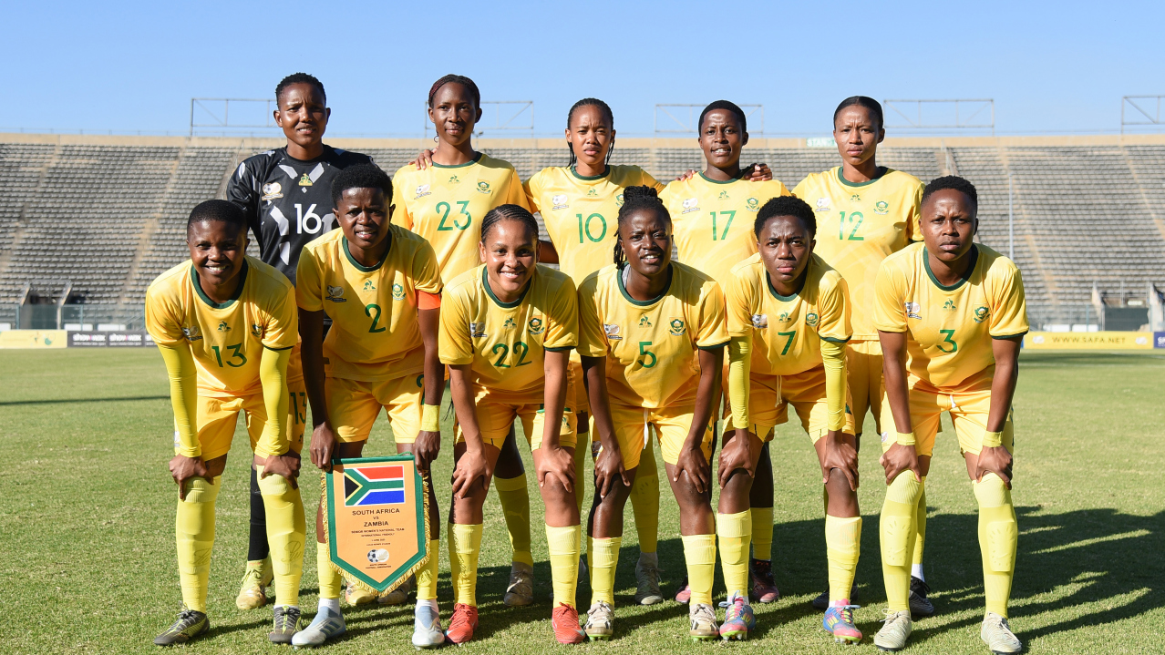 Banyana Banyana team picture during the 2025 Three Nations Challenge match between South Africa and Zambia at Lucas Moripe Stadium in Pretoria on 3 June 2025 ©Nokwanda Zondi/BackpagePix