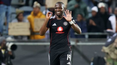 Tshegofatso Mabasa of Orlando Pirates celebrates goal during the Betway Premiership 2025/26 match between Orlando Pirates and TS Galaxy at the Orlando Stadium, Soweto on the 30 September 2025 ©Muzi Ntombela/BackpagePix