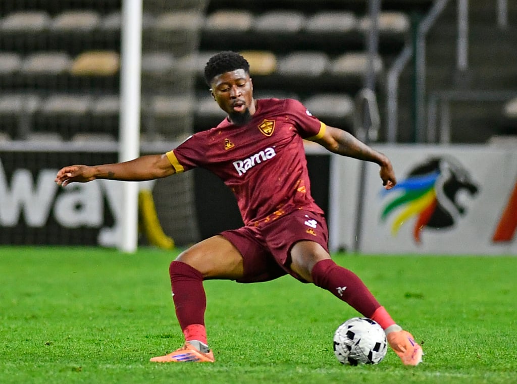 Omega Unathi Mdaka of Stellenbosch FC during the Betway Premiership 2025/26 game between Stellenbosch FC and Sekhukhune United at Athlone Stadium in Cape Town on 17 April 2026 © Ryan Wilkisky/BackpagePix