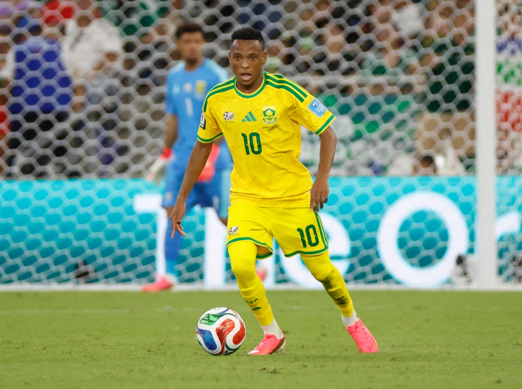 Relebohile Mofokeng of South Africa during the FIFA World Cup 2026 match between South Africa and South Korea at the Monterrey Stadium, Mexico on 24 June 2026 ©Gavin Barker/BackpagePix
