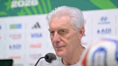 South Africa's head coach Hugo Broos takes part in a training session in Monterrey, Mexico, 23 June 2026. South Africa will face South Korea in their 2026 FIFA World Cup Group A soccer match on 25 June. EPA/MIGUEL SIERRA