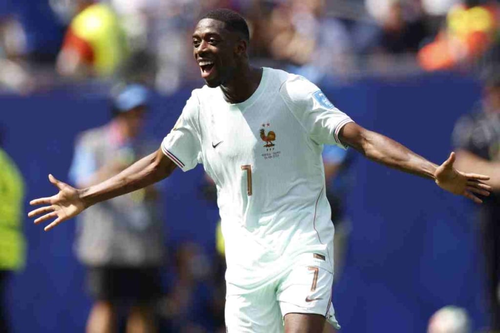Ousmane Dembele of France celebrates after scoring his second goal during the FIFA World Cup 2026 group stage match Norway against France, in Boston, USA, 26 June 2026. EPA/GREG M. COOPER