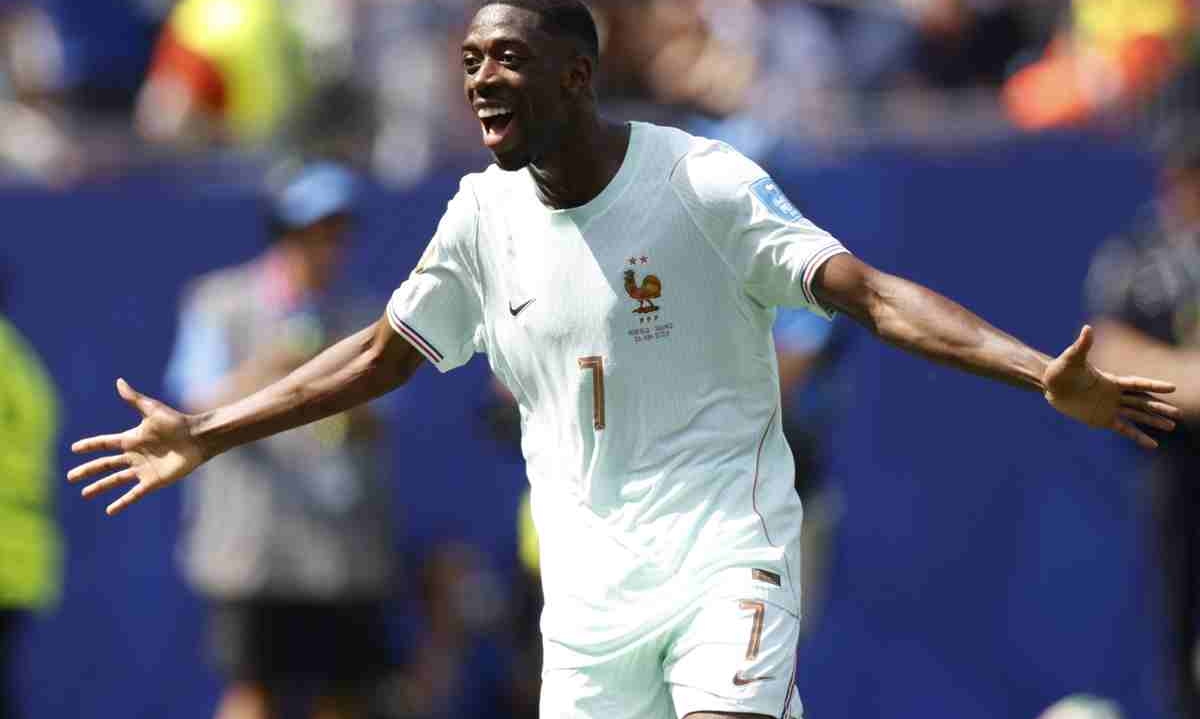 Ousmane Dembele of France celebrates after scoring his second goal during the FIFA World Cup 2026 group stage match Norway against France, in Boston, USA, 26 June 2026. EPA/GREG M. COOPER