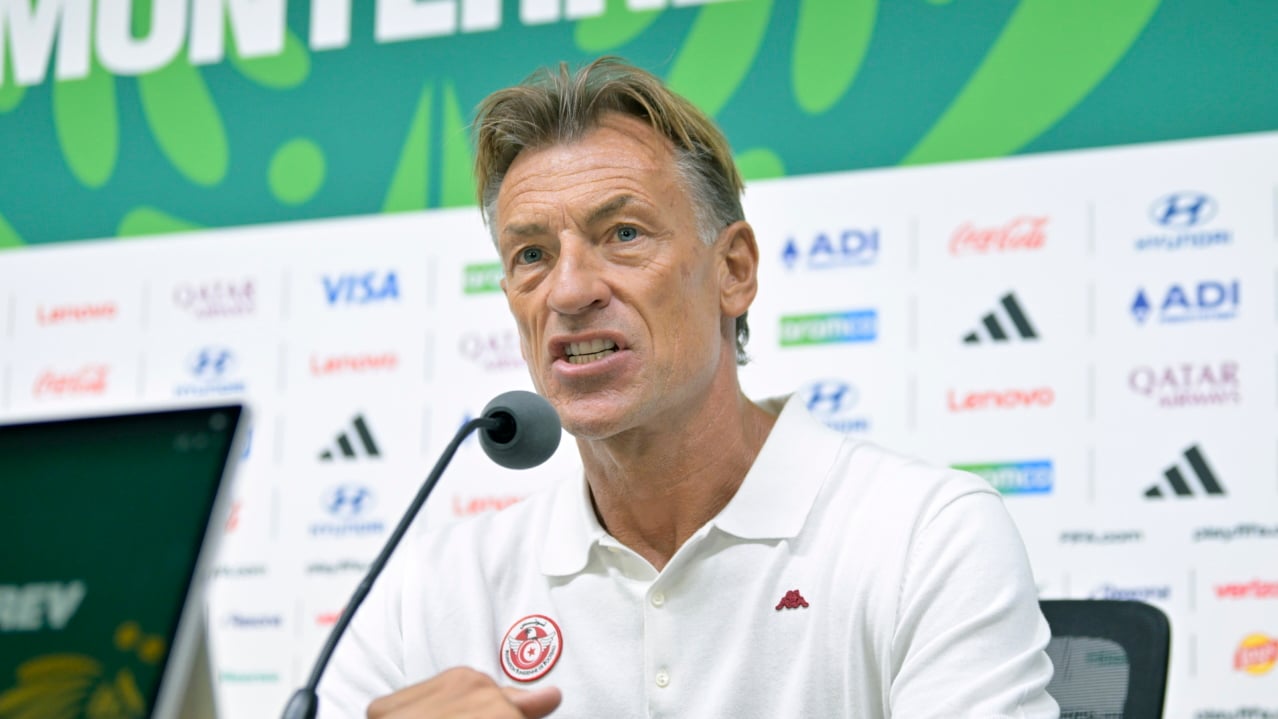 Tunisia's head coach Herve Renard speaks during a press conference in Monterrey, Mexico, 19 June 2026. EPA/Miguel Sierra