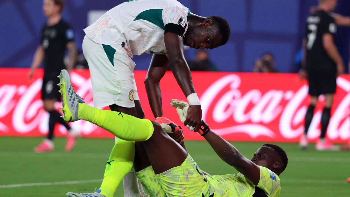 Goalkeeper Edouard Mendy of Senegal lies on the ground after an injury during the FIFA World Cup 2026 group stage match Norway against Senegal, in East Rutherford, New Jersey, USA, 22 June 2026. EPA/OLGA FEDOROVA