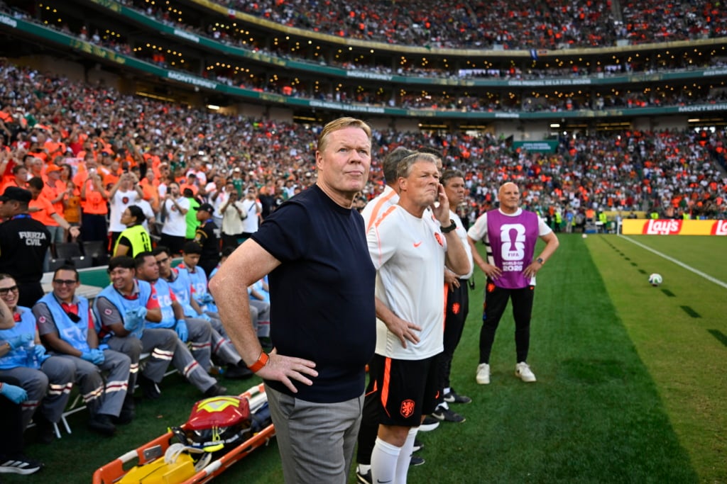 Netherlands head coach Ronald Koeman (C) looks on during the FIFA World Cup 2026 Round of 32 match Netherlands against Morocco, in Monterrey, Mexico, 29 June 2026. EPA/MIGUEL SIERRA