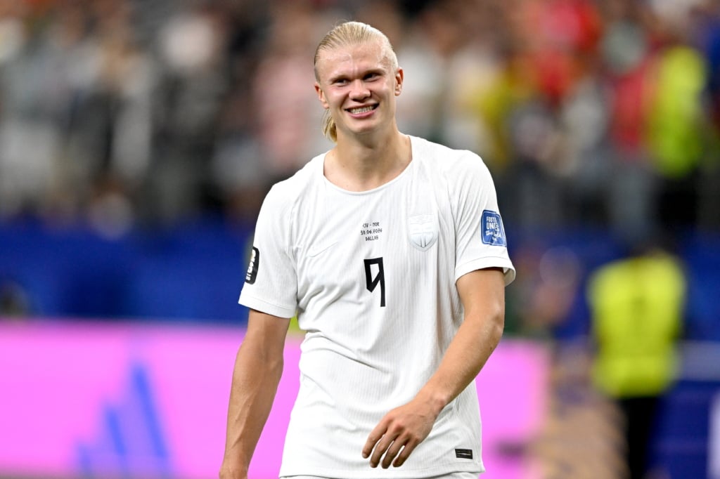 Erling Haaland of Norway smiles after the FIFA World Cup 2026 Round of 32 match Ivory Coast against Norway, in Dallas, USA, 30 June 2026. Norway won 2-1. EPA/ALBERT PENA