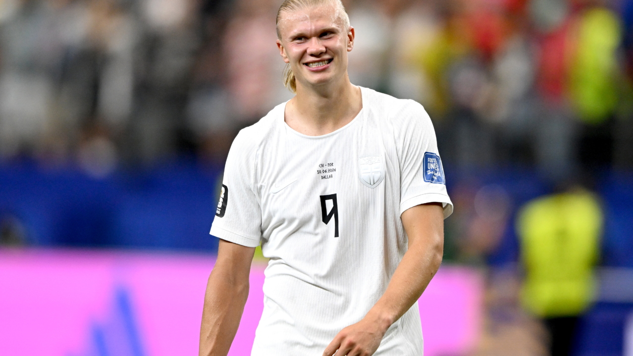 Erling Haaland of Norway smiles after the FIFA World Cup 2026 Round of 32 match Ivory Coast against Norway, in Dallas, USA, 30 June 2026. Norway won 2-1. EPA/ALBERT PENA
