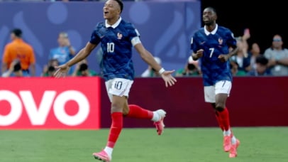 Kylian Mbappe of France celebrates after scoring the opening goal during the FIFA World Cup 2026 Round of 32 match France against Sweden, in New Jersey, USA, 30 June 2026. EPA/SARAH YENESEL