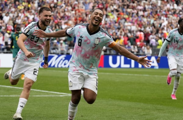 Youri Tielemans of Belgium celebrates scoring the 3-2 goal during the FIFA World Cup 2026 Round of 32 match Belgium against Senegal, in Seattle, Washington, USA, 01 July 2026. EPA/STEPHEN BRASHEAR