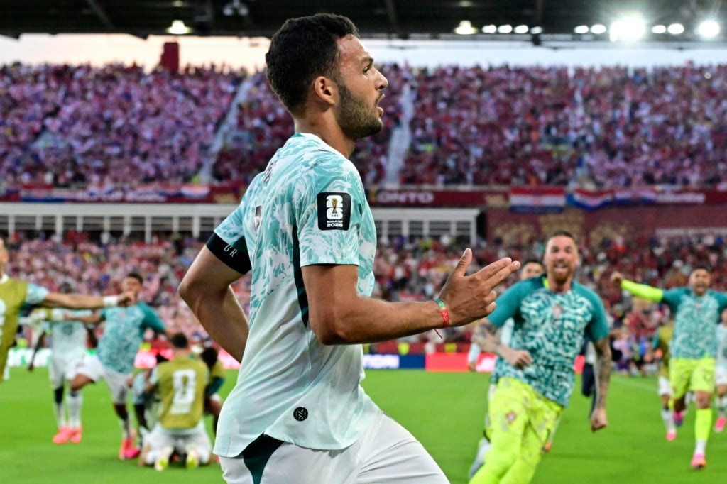 Goncalo Ramos of Portugal celebrates scoring the 2-1 goal during the FIFA World Cup 2026 Round of 32 match Portugal against Croatia, in Toronto, Canada, 02 July 2026. EPA/EDUARDO LIMA