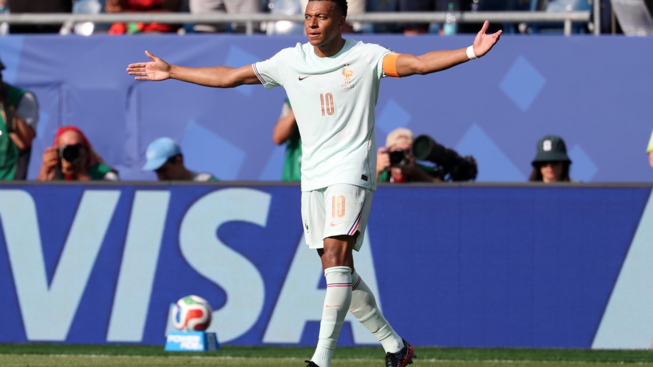 Kylian Mbappe of France celebrates scoring the 1-0 goal during the FIFA World Cup 2026 quarterfinals match France against Morocco, in Boston, Massachusetts, USA, 09 July 2026. EPA/SARAH YENESEL