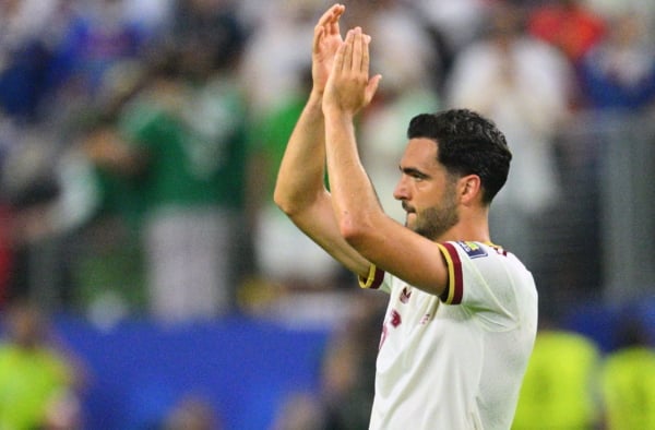 Mikel Merino of Spain applauds to supporters after winning the FIFA World Cup 2026 semifinals match France against Spain, in Dallas, USA, 14 July 2026. EPA/SAM WASSON
