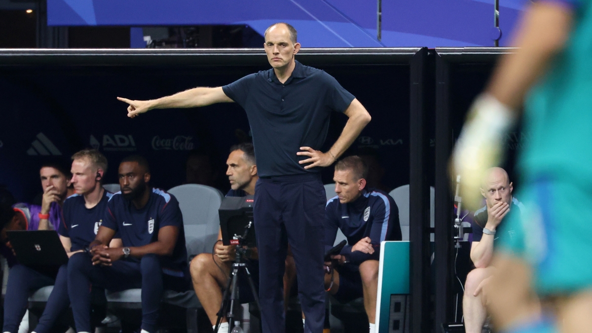 England's head coach Thomas Tuchel gestures during the FIFA World Cup 2026 semifinals match England against Argentina, in Atlanta, Georgia, USA, 15 July 2026. EPA/OLGA FEDOROVA