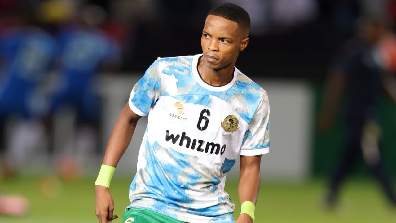 Mahlatsi Makudubela of Young Africans during the CAF Champions League 2023/24 quarterfinals match between Mamelodi Sundowns and Young Africans at Loftus Stadium in Pretoria on 05 April 2024 ©Samuel Shivambu/BackpagePix