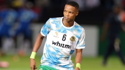 Mahlatsi Makudubela of Young Africans during the CAF Champions League 2023/24 quarterfinals match between Mamelodi Sundowns and Young Africans at Loftus Stadium in Pretoria on 05 April 2024 ©Samuel Shivambu/BackpagePix