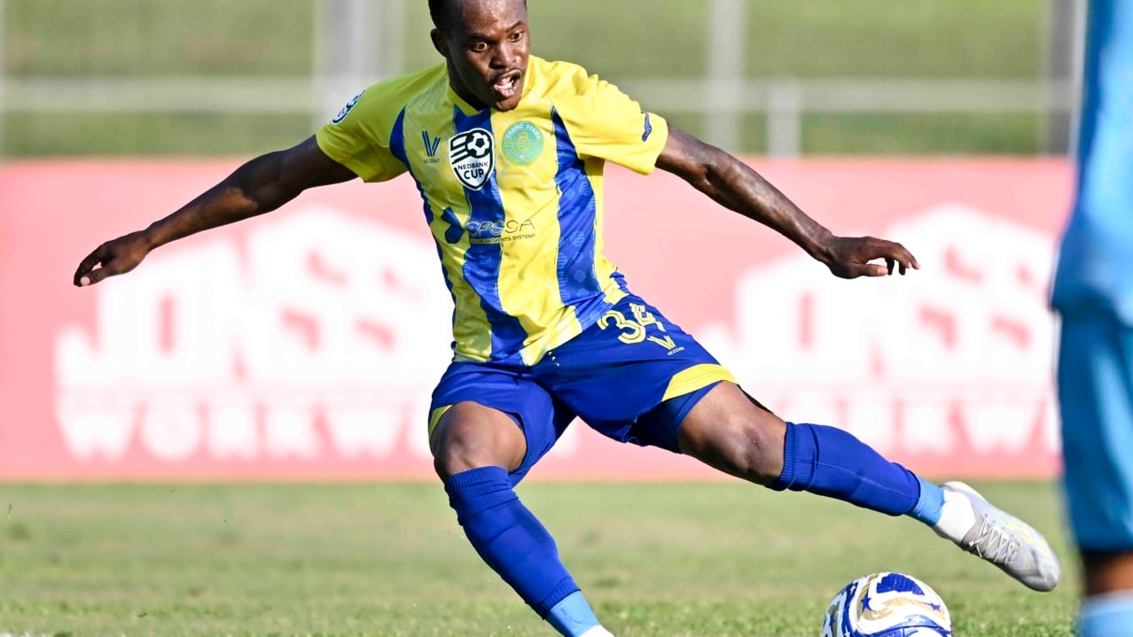 Mfundo Thikazi of Casric Stars FC during the 2026 Nedbank Cup semi-final match between Durban City and Casric Stars at Chatsworth Stadium, Durban on 4 April 2026 ©Gerhard Duraan/BackpagePix